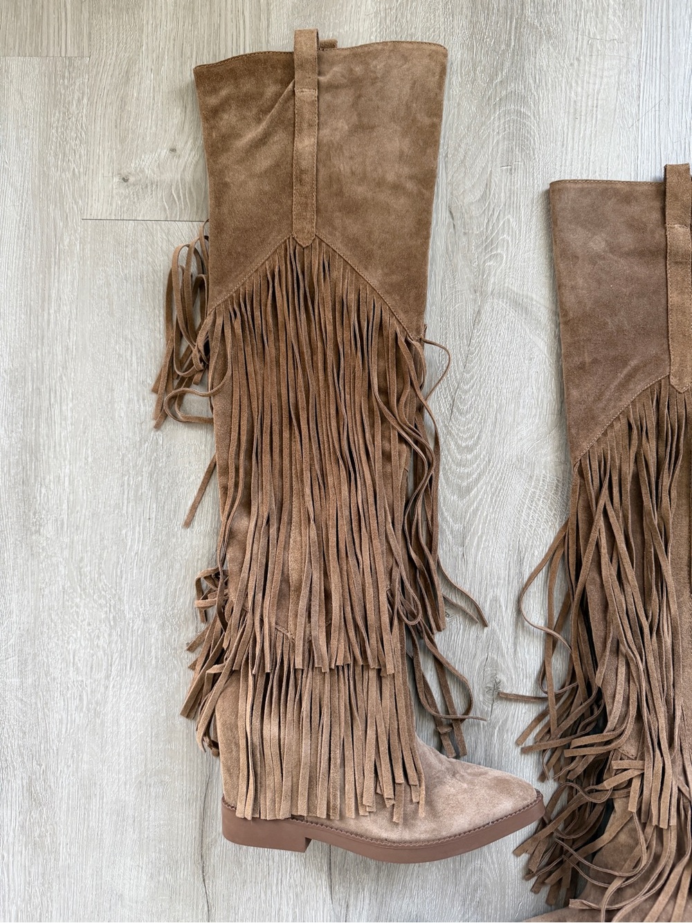 Ash | Gipsy Tall Fringed Suede Leather Over-The-Knee Boots Russet Festival 37 - Picture 4 of 13